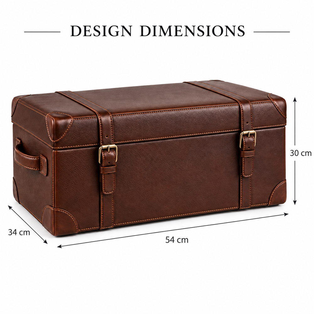 Chestnut Leather Car Boot Storage Trunk
