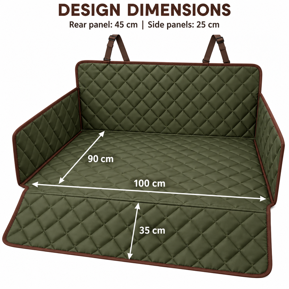 Olive Quilted Car Boot Liner