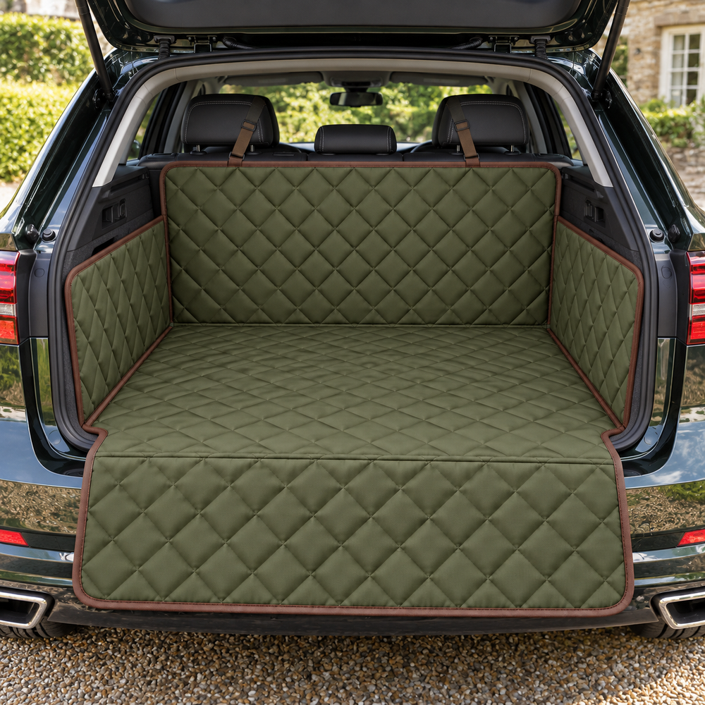 Olive Quilted Car Boot Liner