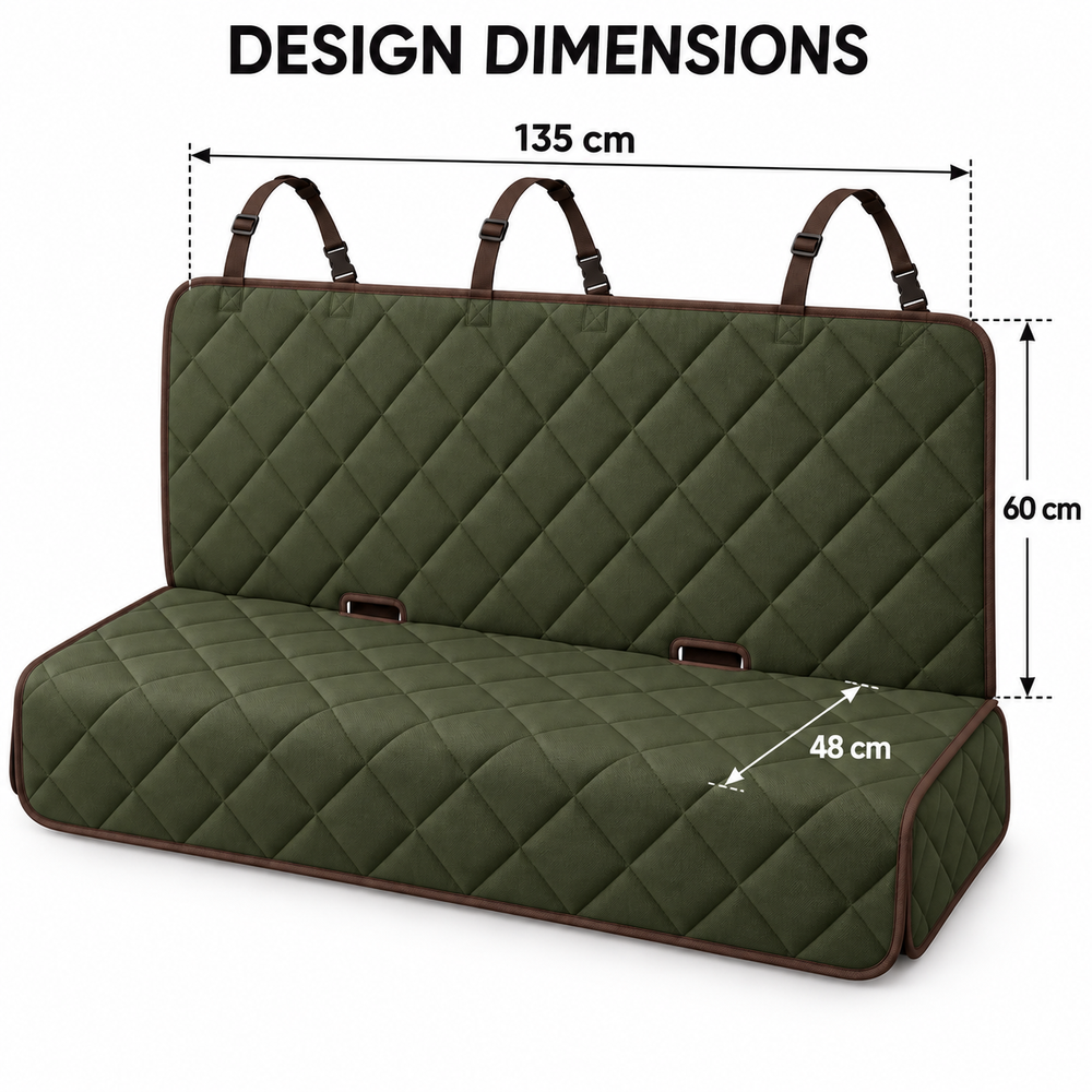 Olive Quilted Rear Seat Protector