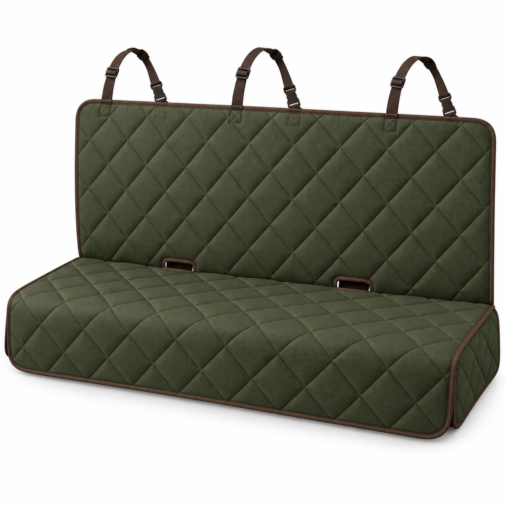 Olive Quilted Rear Seat Protector