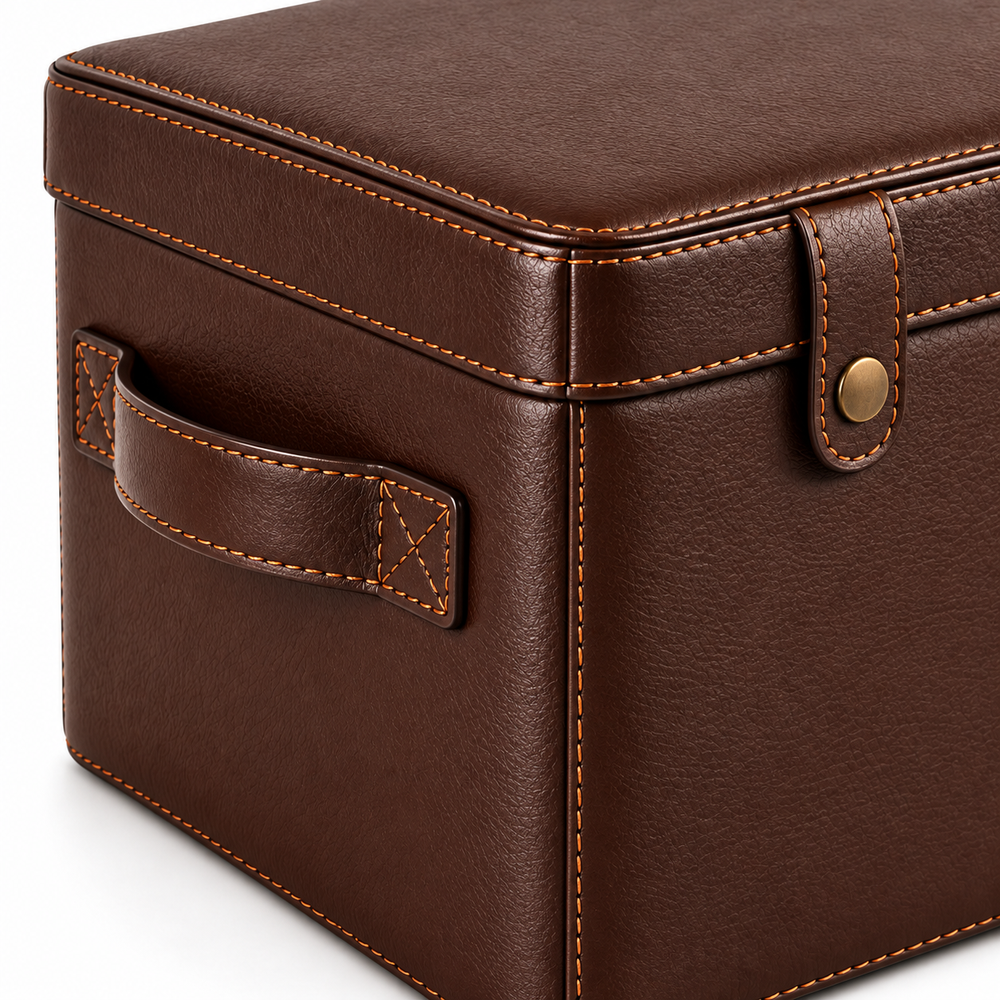 Chestnut Leather Rear Seat Storage Case