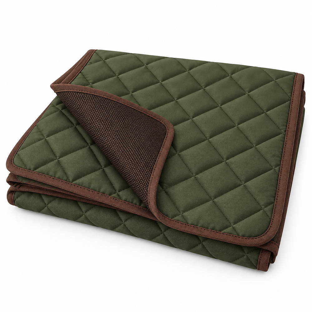 Olive Quilted Car Boot Liner
